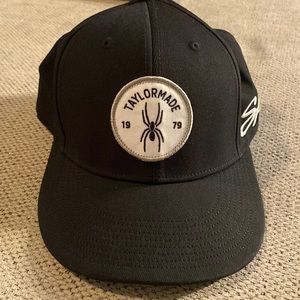 TaylorMade Tour Authentic Snap Back Spider Hat Black White Lettering